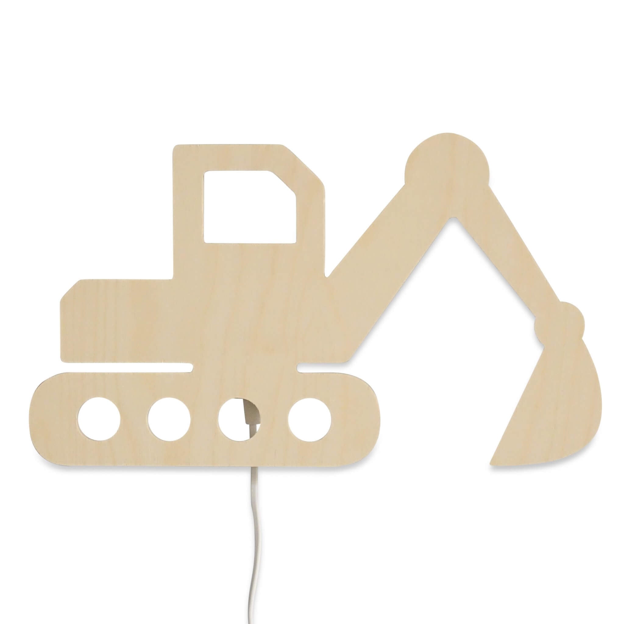 Wooden children’s room wall lamp | Excavator - toddie.com