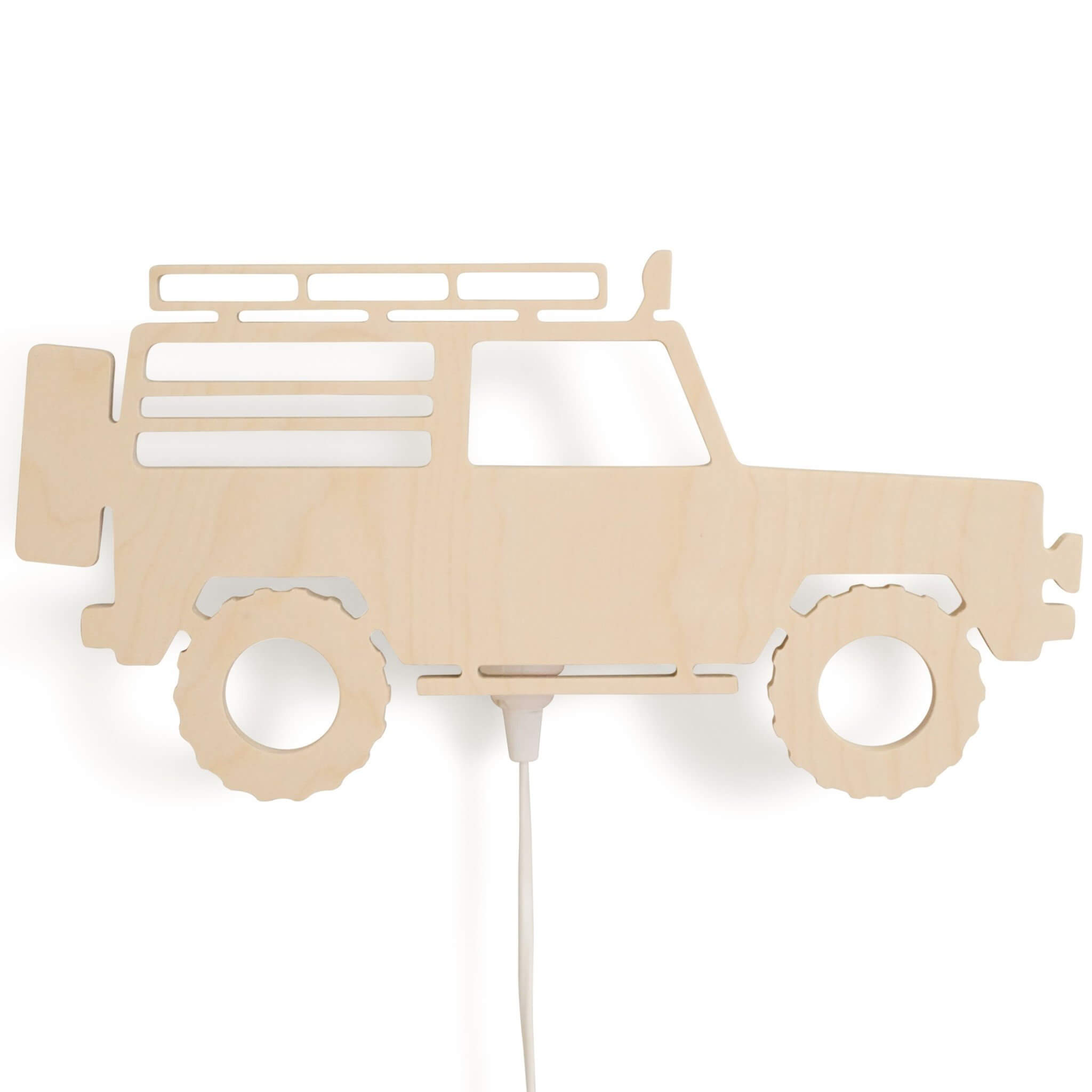 Wooden children’s room wall lamp | 4x4 Jeep - toddie.com