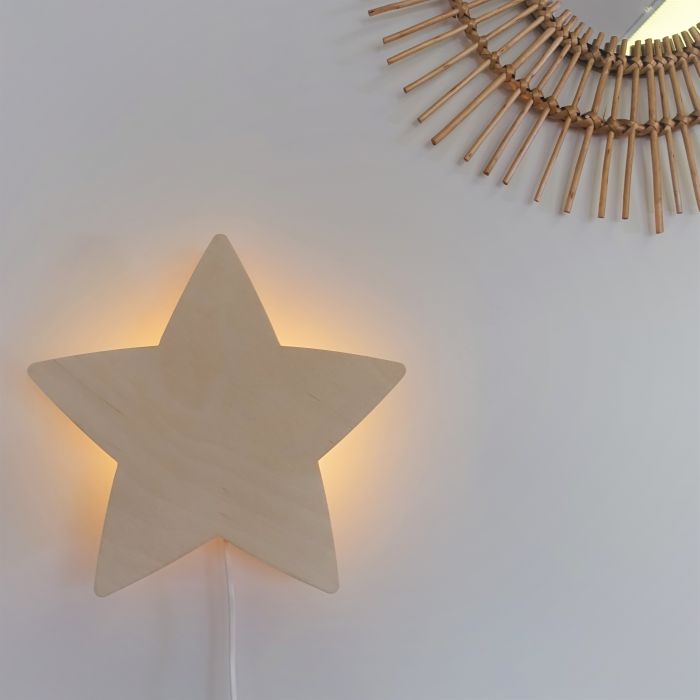 Wooden children’s room wall lamp | Star - plywood - toddie.com