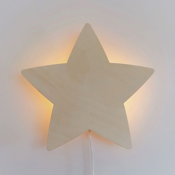 Wooden children’s room wall lamp | Star - plywood - toddie.com