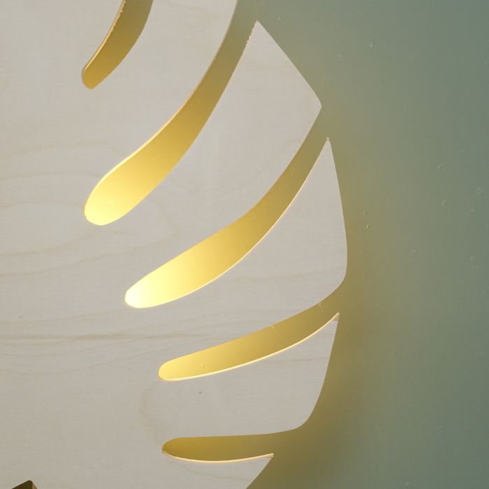 Wooden children’s room wall lamp | Monstera leaf - toddie.com