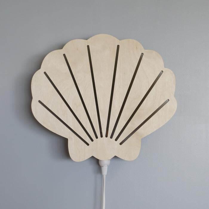 Wooden children’s room wall lamp | Shell - toddie.com