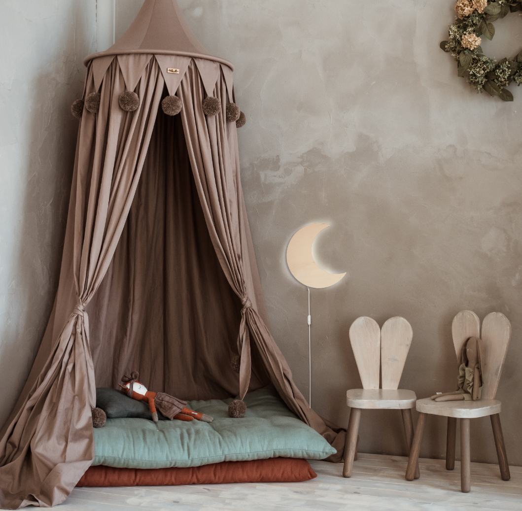 Wooden children’s room wall lamp | Moon - Plywood - toddie.com