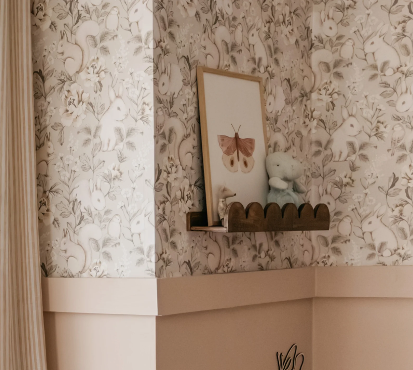 Bubble Bookshelf - 1 Tier Scalloped Shelf - Natural Timber