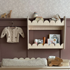 Bubble Bookshelf - 2 Tier Scalloped Shelf - Natural Timber