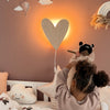 Love Heart - Wooden Children's Wall Lamp - Natural Timber