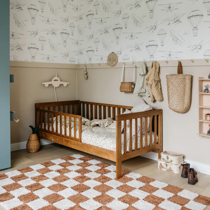 Airplane - Wooden Children's Wall Lamp- Natural Timber
