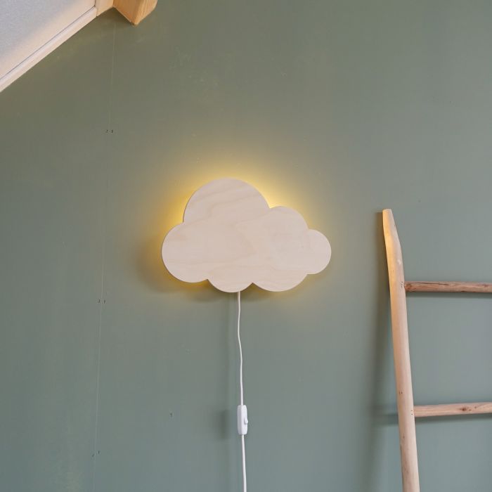 Wooden children’s room wall lamp | Cloud - Plywood - toddie.com